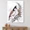 Designart - Vintage Beautiful Bird On A Branch - Traditional Canvas Wall Art Print